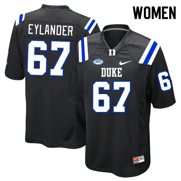 Women #67 Matt Eylander Duke Blue Devils College Football Jerseys Stitched-Black - Click Image to Close